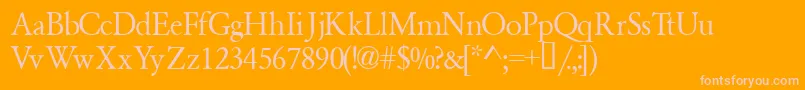 Garamondsemiexpandedssk Font – Pink Fonts on Orange Background
