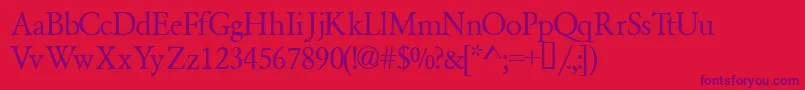 Garamondsemiexpandedssk Font – Purple Fonts on Red Background
