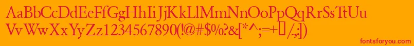 Garamondsemiexpandedssk Font – Red Fonts on Orange Background