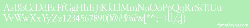 Garamondsemiexpandedssk Font – White Fonts on Green Background