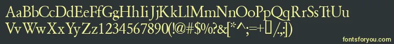 Garamondsemiexpandedssk Font – Yellow Fonts on Black Background