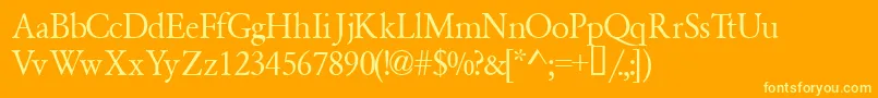 Garamondsemiexpandedssk Font – Yellow Fonts on Orange Background