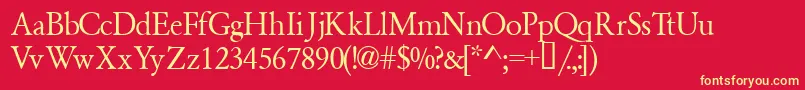 Garamondsemiexpandedssk Font – Yellow Fonts on Red Background