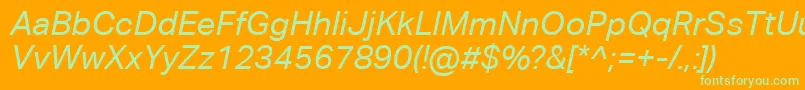 AktivgroteskcorpItalic Font – Green Fonts on Orange Background