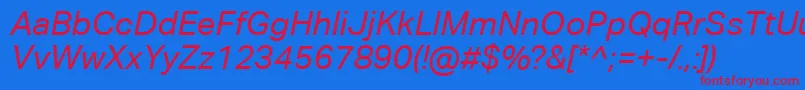 AktivgroteskcorpItalic Font – Red Fonts on Blue Background