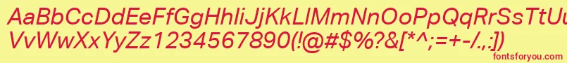 AktivgroteskcorpItalic Font – Red Fonts on Yellow Background