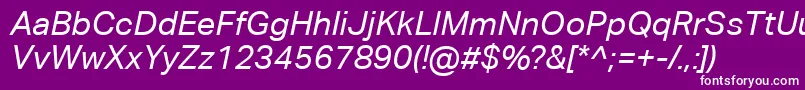 AktivgroteskcorpItalic Font – White Fonts on Purple Background