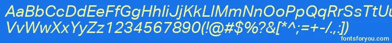 AktivgroteskcorpItalic Font – Yellow Fonts on Blue Background