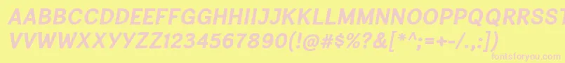 CardiganTitlingBdIt Font – Pink Fonts on Yellow Background