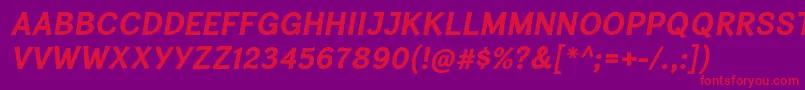 CardiganTitlingBdIt Font – Red Fonts on Purple Background