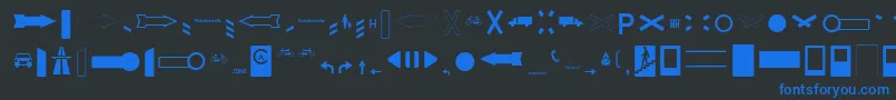 ZeichenDreihundertAlt Font – Blue Fonts on Black Background