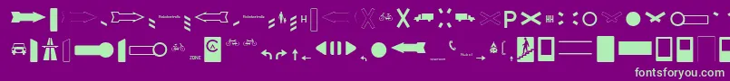 ZeichenDreihundertAlt Font – Green Fonts on Purple Background