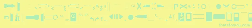 ZeichenDreihundertAlt Font – Green Fonts on Yellow Background