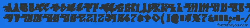 DegrassiBack-Schriftart – Schwarze Schriften auf blauem Hintergrund