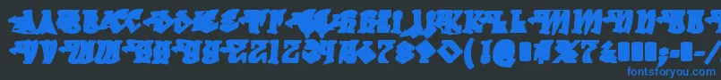 フォントDegrassiBack – 黒い背景に青い文字