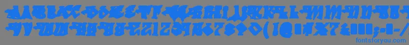 フォントDegrassiBack – 灰色の背景に青い文字