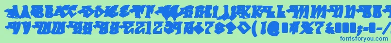 DegrassiBack Font – Blue Fonts on Green Background