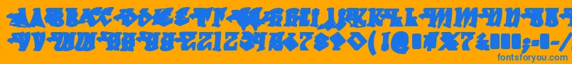 Police DegrassiBack – polices bleues sur fond orange