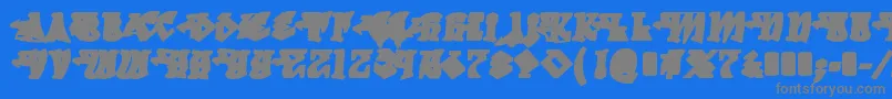 フォントDegrassiBack – 青い背景に灰色の文字