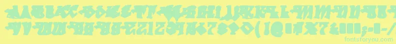 DegrassiBack-fontti – vihreät fontit keltaisella taustalla