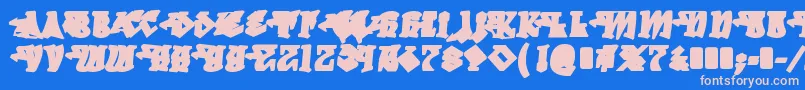 DegrassiBack-Schriftart – Rosa Schriften auf blauem Hintergrund