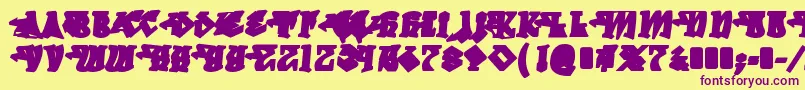 DegrassiBack Font – Purple Fonts on Yellow Background