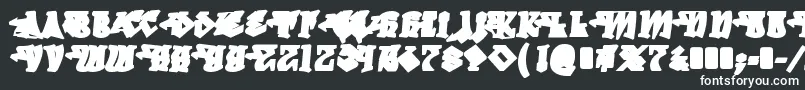 DegrassiBack-fontti – valkoiset fontit mustalla taustalla