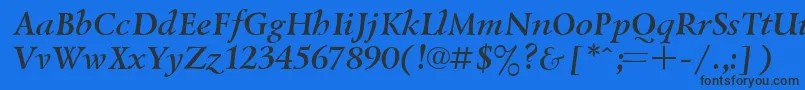 UkrainianlazurskiBolditalic Font – Black Fonts on Blue Background