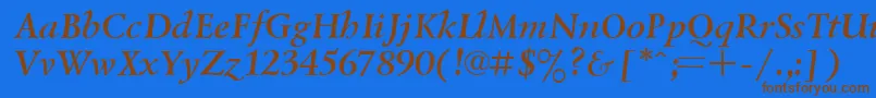 UkrainianlazurskiBolditalic Font – Brown Fonts on Blue Background