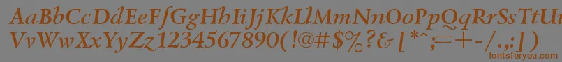 UkrainianlazurskiBolditalic Font – Brown Fonts on Gray Background