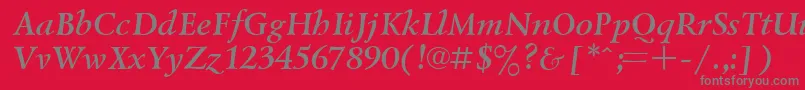 UkrainianlazurskiBolditalic-Schriftart – Graue Schriften auf rotem Hintergrund