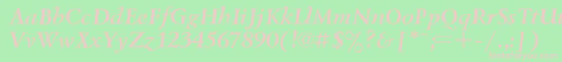 UkrainianlazurskiBolditalic Font – Pink Fonts on Green Background