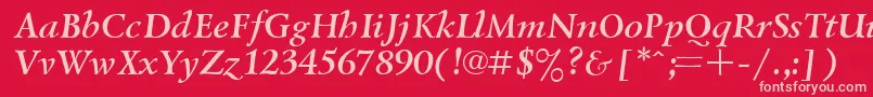 UkrainianlazurskiBolditalic Font – Pink Fonts on Red Background