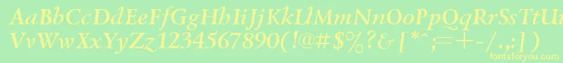 UkrainianlazurskiBolditalic Font – Yellow Fonts on Green Background