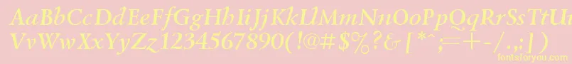 UkrainianlazurskiBolditalic Font – Yellow Fonts on Pink Background