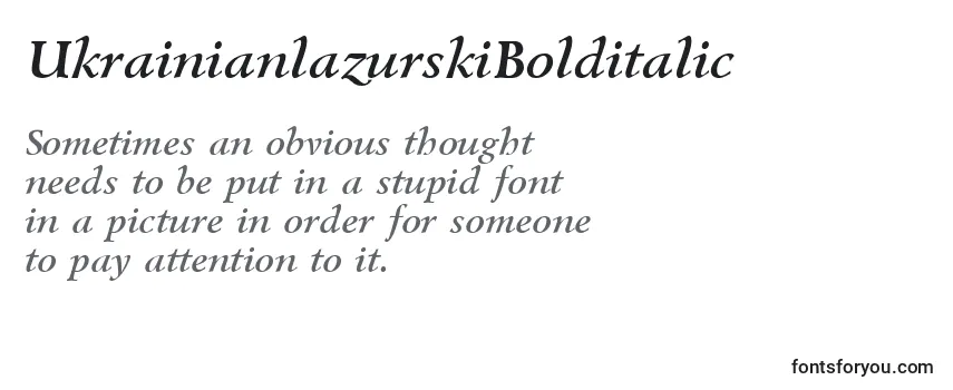 UkrainianlazurskiBolditalic Font