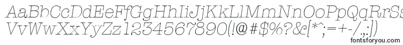 TypewriterserialXlightItalic-Schriftart – Schriftarten, die mit T beginnen