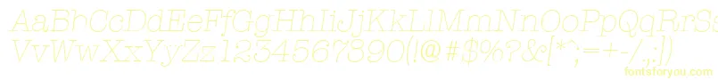 Police TypewriterserialXlightItalic – polices jaunes