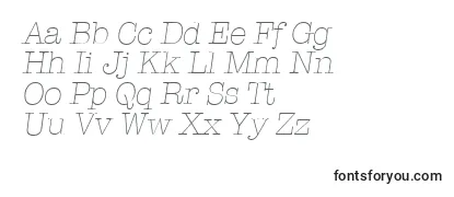 Schriftart TypewriterserialXlightItalic