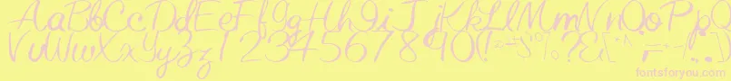 ElasticRegularTtstd Font – Pink Fonts on Yellow Background