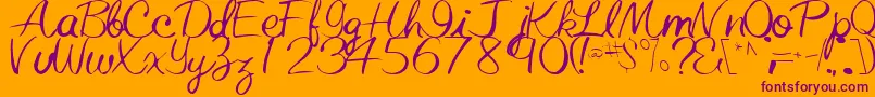 ElasticRegularTtstd Font – Purple Fonts on Orange Background