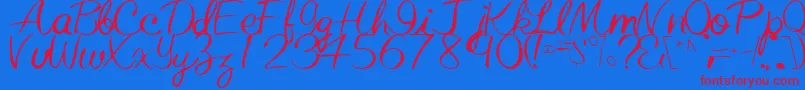 ElasticRegularTtstd-Schriftart – Rote Schriften auf blauem Hintergrund