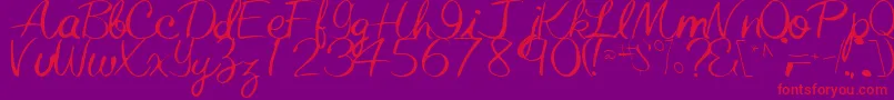 ElasticRegularTtstd-Schriftart – Rote Schriften auf violettem Hintergrund