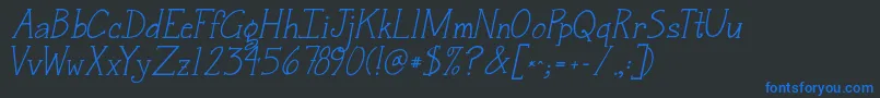 Jandasnickerdoodleserifitalic Font – Blue Fonts on Black Background