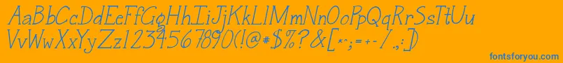 Jandasnickerdoodleserifitalic Font – Blue Fonts on Orange Background