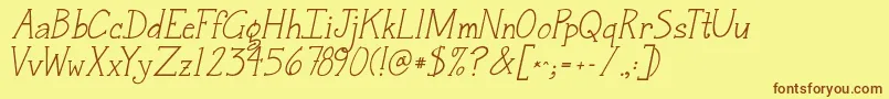 Jandasnickerdoodleserifitalic Font – Brown Fonts on Yellow Background