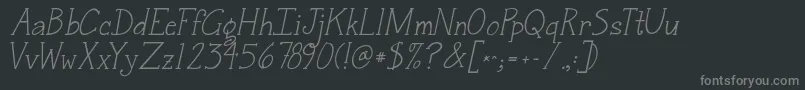 Czcionka Jandasnickerdoodleserifitalic – szare czcionki na czarnym tle