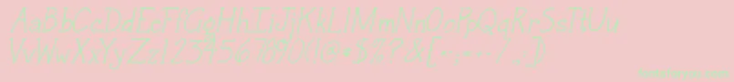 Jandasnickerdoodleserifitalic Font – Green Fonts on Pink Background