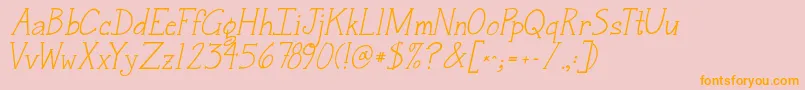 Jandasnickerdoodleserifitalic Font – Orange Fonts on Pink Background