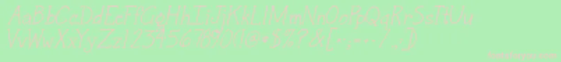 Jandasnickerdoodleserifitalic Font – Pink Fonts on Green Background